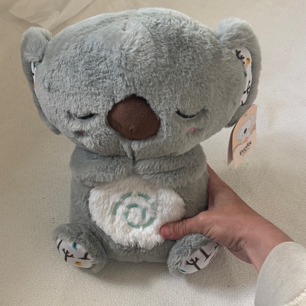 NWT Evora Gray Koala Plush Soothing Singing Anxiety Bedtime Relief Toy